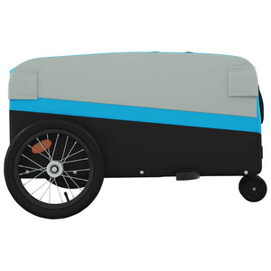 vidaXL Bike Trailer Black and Blue 45 kg Iron