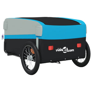 vidaXL Bike Trailer Black and Blue 45 kg Iron