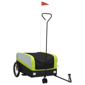 vidaXL Bike Trailer Black and Green 45 kg Iron