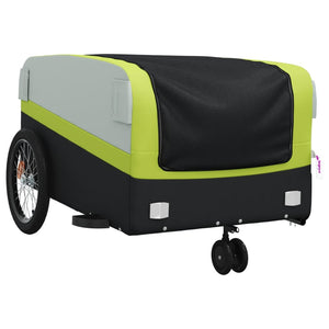 vidaXL Bike Trailer Black and Green 45 kg Iron