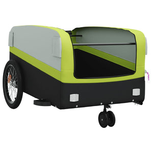 vidaXL Bike Trailer Black and Green 45 kg Iron