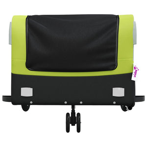 vidaXL Bike Trailer Black and Green 45 kg Iron