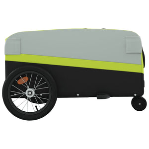 vidaXL Bike Trailer Black and Green 45 kg Iron