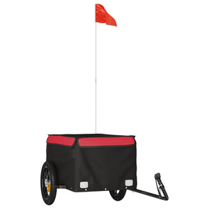 vidaXL Bike Trailer Black and Red 30 kg Iron