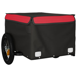 vidaXL Bike Trailer Black and Red 30 kg Iron