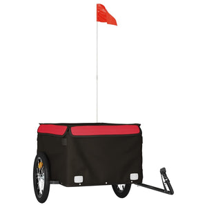 vidaXL Bike Trailer Black and Red 45 kg Iron