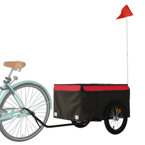 vidaXL Bike Trailer Black and Red 45 kg Iron