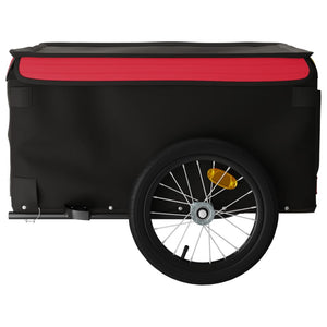 vidaXL Bike Trailer Black and Red 45 kg Iron