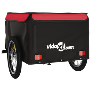 vidaXL Bike Trailer Black and Red 45 kg Iron