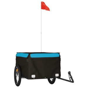 vidaXL Bike Trailer Black and Blue 45 kg Iron