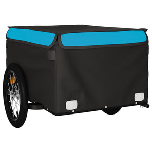 vidaXL Bike Trailer Black and Blue 45 kg Iron