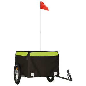 vidaXL Bike Trailer Black and Green 45 kg Iron