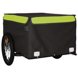 vidaXL Bike Trailer Black and Green 45 kg Iron