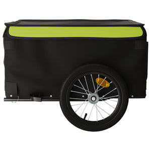 vidaXL Bike Trailer Black and Green 45 kg Iron