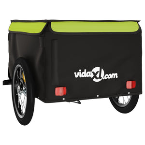 vidaXL Bike Trailer Black and Green 45 kg Iron