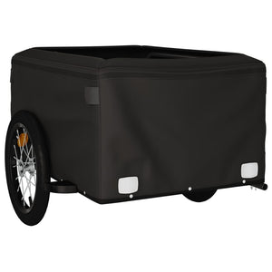 vidaXL Bike Trailer Black and Green 45 kg Iron