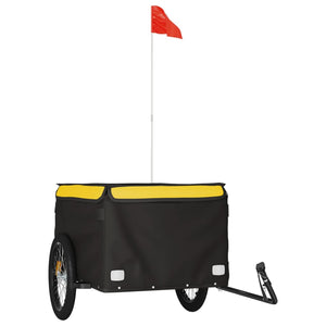 vidaXL Bike Trailer Black and Yellow 45 kg Iron