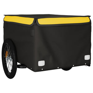 vidaXL Bike Trailer Black and Yellow 45 kg Iron