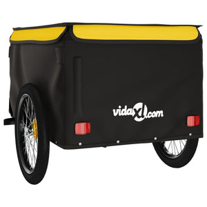 vidaXL Bike Trailer Black and Yellow 45 kg Iron