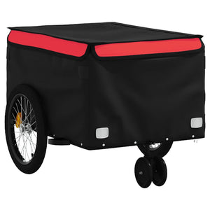 vidaXL Bike Trailer Black and Red 30 kg Iron