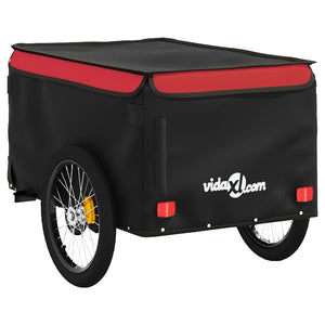 vidaXL Bike Trailer Black and Red 30 kg Iron