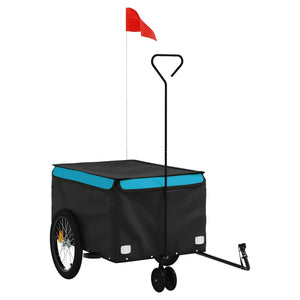 vidaXL Bike Trailer Black and Blue 30 kg Iron