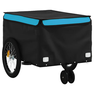 vidaXL Bike Trailer Black and Blue 30 kg Iron