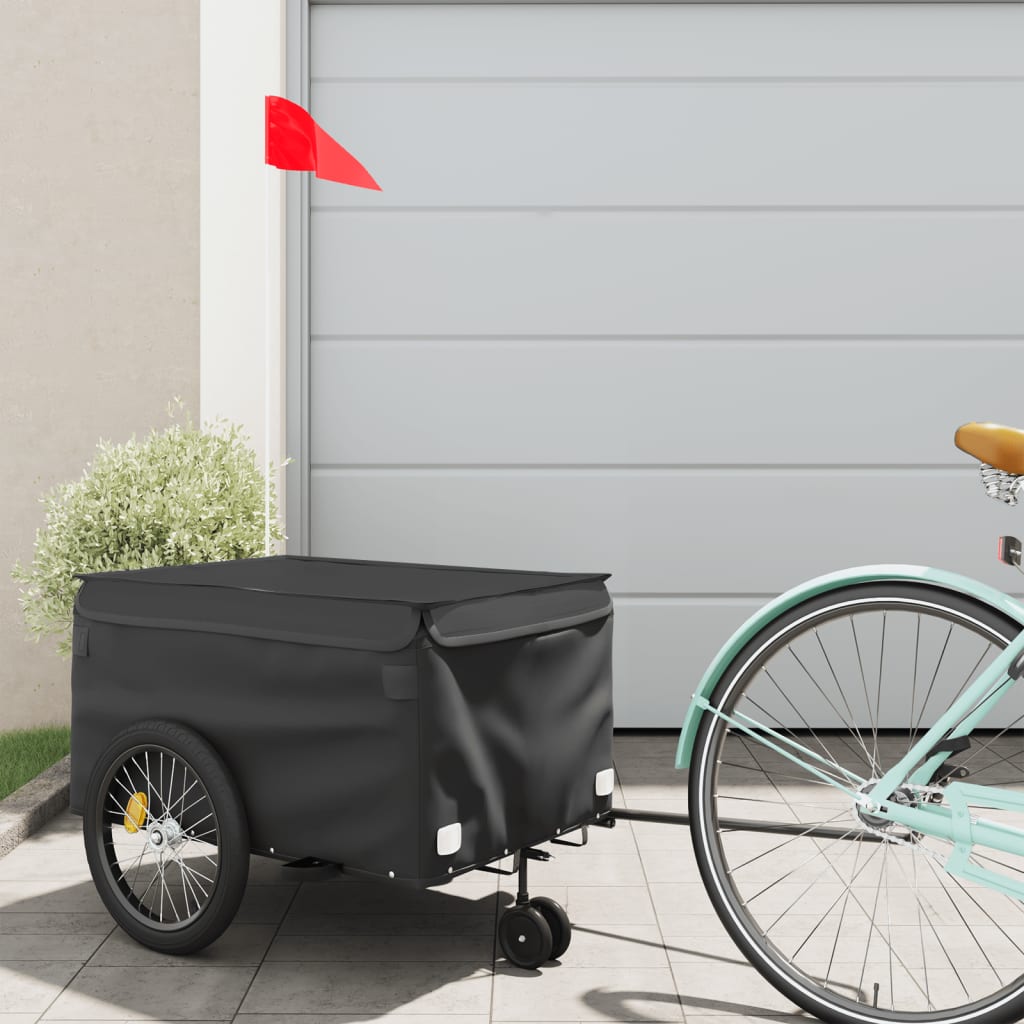 vidaXL Bike Trailer Black 30 kg Iron