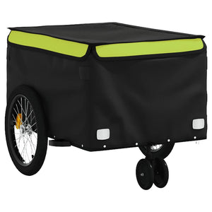 vidaXL Bike Trailer Black and Green 30 kg Iron