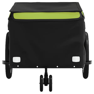 vidaXL Bike Trailer Black and Green 30 kg Iron