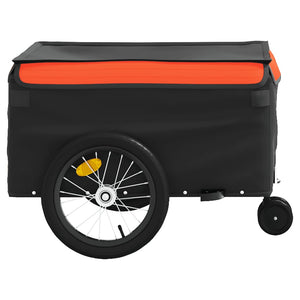 vidaXL Bike Trailer Black and Orange 45 kg Iron