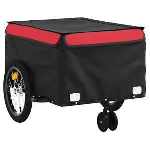 vidaXL Bike Trailer Black and Red 45 kg Iron