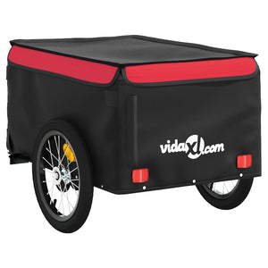 vidaXL Bike Trailer Black and Red 45 kg Iron