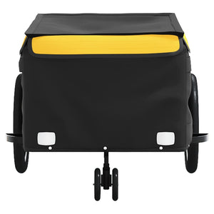 vidaXL Bike Trailer Black and Yellow 45 kg Iron