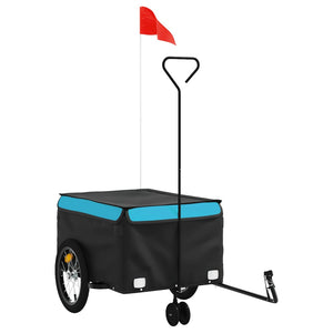 vidaXL Bike Trailer Black and Blue 45 kg Iron