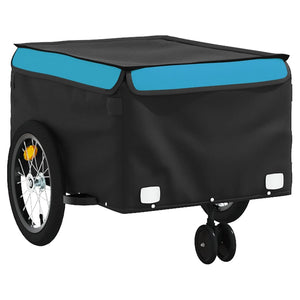 vidaXL Bike Trailer Black and Blue 45 kg Iron