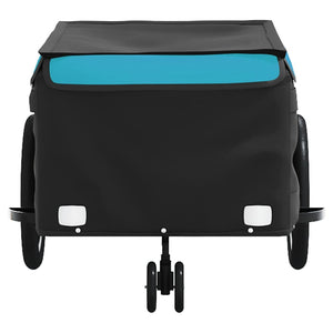 vidaXL Bike Trailer Black and Blue 45 kg Iron