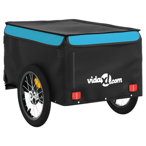 vidaXL Bike Trailer Black and Blue 45 kg Iron