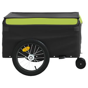 vidaXL Bike Trailer Black and Green 45 kg Iron