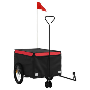 vidaXL Bike Trailer Black and Red 45 kg Iron