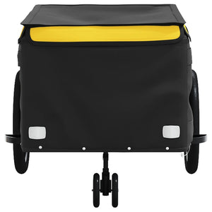 vidaXL Bike Trailer Black and Yellow 45 kg Iron