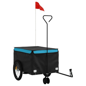 vidaXL Bike Trailer Black and Blue 45 kg Iron