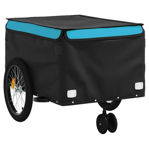 vidaXL Bike Trailer Black and Blue 45 kg Iron