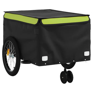 vidaXL Bike Trailer Black and Green 45 kg Iron