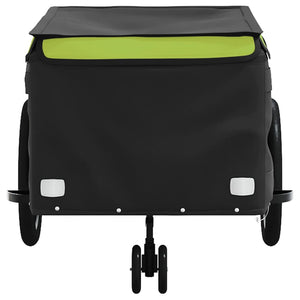 vidaXL Bike Trailer Black and Green 45 kg Iron