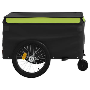 vidaXL Bike Trailer Black and Green 45 kg Iron