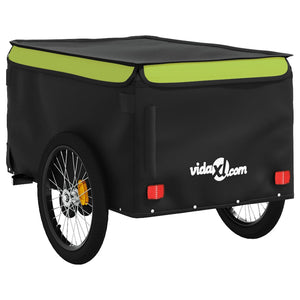 vidaXL Bike Trailer Black and Green 45 kg Iron