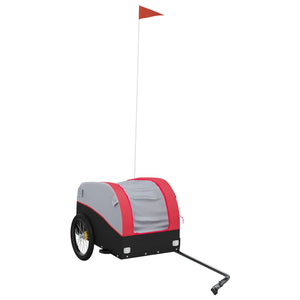 vidaXL Bike Trailer Black and Red 30 kg Iron