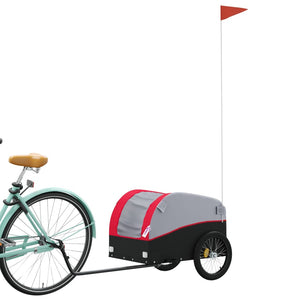 vidaXL Bike Trailer Black and Red 30 kg Iron