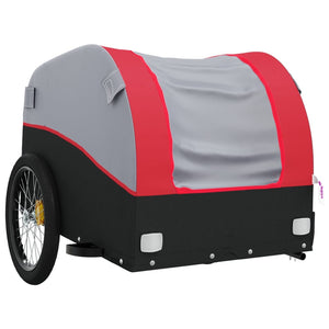 vidaXL Bike Trailer Black and Red 30 kg Iron